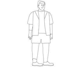 Guy in vest black and white clipart