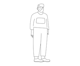 Guy in sweater free black and white clipart