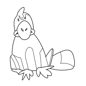Platypus sitting drawing black and white clipart