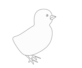 Cartoon chicks black and white clipart