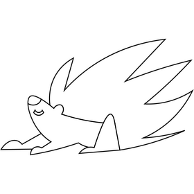 Cute porcupine black and white clipart