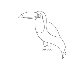 Cartoon pelican bird black and white clipart