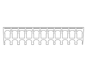 Carioca Aqueduct, Rio de Janeiro, Brazil black and white clipart