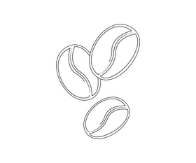 Brazilian coffee beans black and white clipart