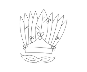 Brazilian carnival mask black and white clipart