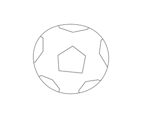 Cartoon soccer ball black and white clipart