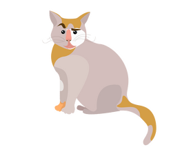 Sitting cartoon cat clipart