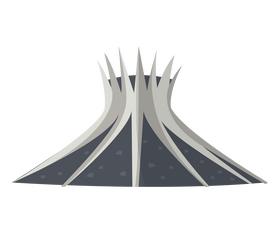 Cartoon Cathedral of Brasília, Brazil clipart