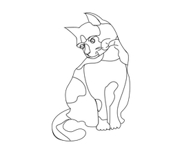 Sitting cat free black and white clipart