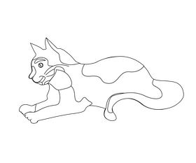 Cat illustration black and white clipart