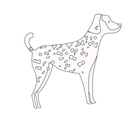 Dog black and white clipart