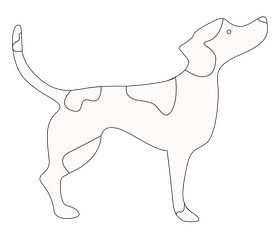 Cute dog black and white clipart