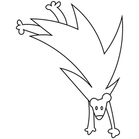 Porcupine cartoon black and white clipart