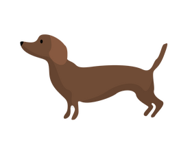 Dachshund dog cartoon clipart