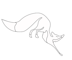 Fox illustration black and white clipart