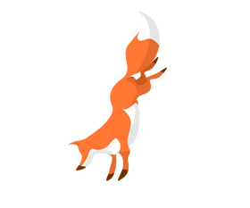 Fox falling clipart