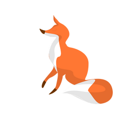 Sitting fox drawing clipart