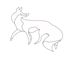 Cute cartoon looking back black and white clipart