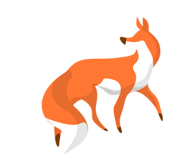 Fox looking back cartoon clipart