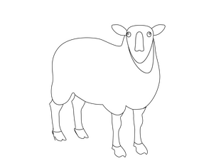 Sheep drawing black and white clipart