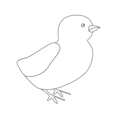 Free baby chick black and white clipart