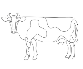 Cow cartoon black and white clipart free download