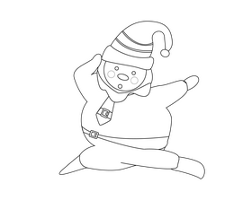 Cute Santa Claus black and white clipart