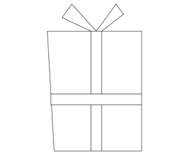 Christmas present free black and white clipart