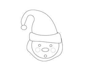 Santa Claus face black and white clipart free download