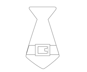 Santa Claus red tie black and white clipart