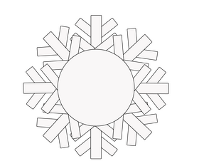 Snowflake drawing black and white clipart