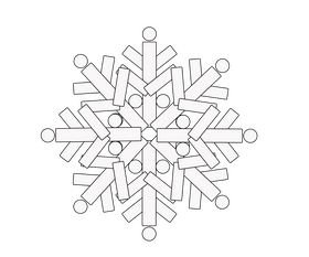 Snowflake illustration black and white clipart