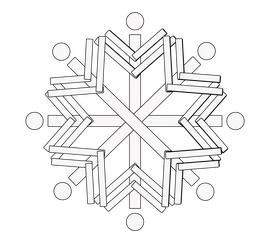 Snowflake black and white clipart