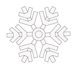 Snowflake black and white clipart