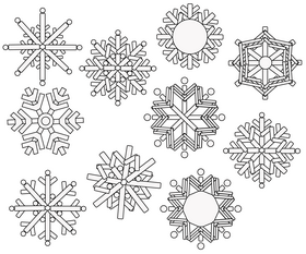 Snowflakes black and white vector