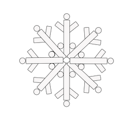 Snowflake black and white clipart