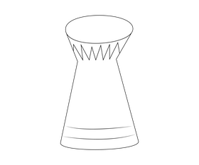 Cartoon bass drum black and white clipart