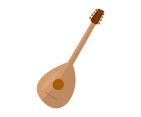 Cartoon Turkish guitar clipart
