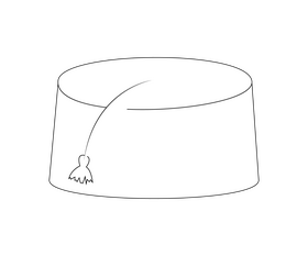 Turkish hat illustration black and white clipart