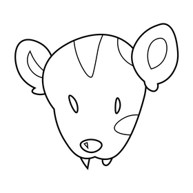 Possum head drawing black and white clipart
