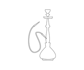 Turkish hookah free black and white clipart