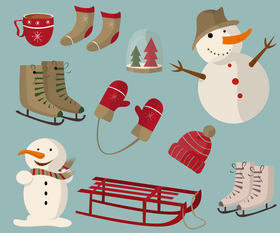 Winter items vector