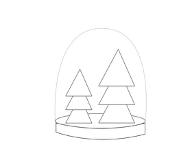 Snowglobe black and white clipart