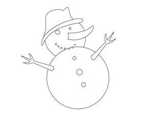 Free snowman black and white clipart