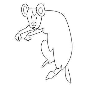 Possum funny black and white clipart
