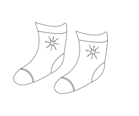 Winter socks black and white clipart