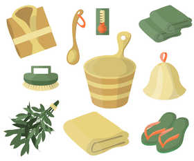 Russian bath sauna vector
