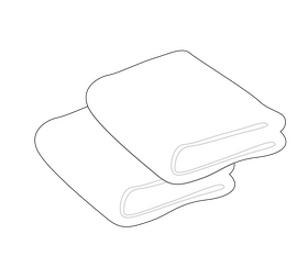 Green towel cartoon black and white clipart