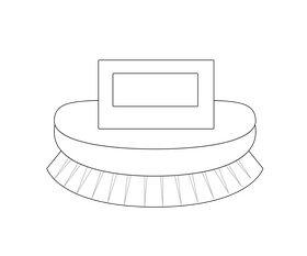 Bath brush illustration black and white clipart