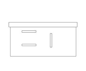 Bathroom cupboard drawing black and white clipart